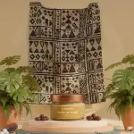 arrière plan en bogolan pour le produit beurre de karité